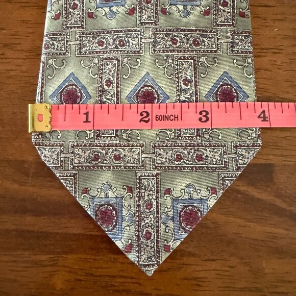 Lot Of 2 Vintage Etienne Aigner All Silk Neckties Floral Geometric Patterns USA - Picture 5 of 15